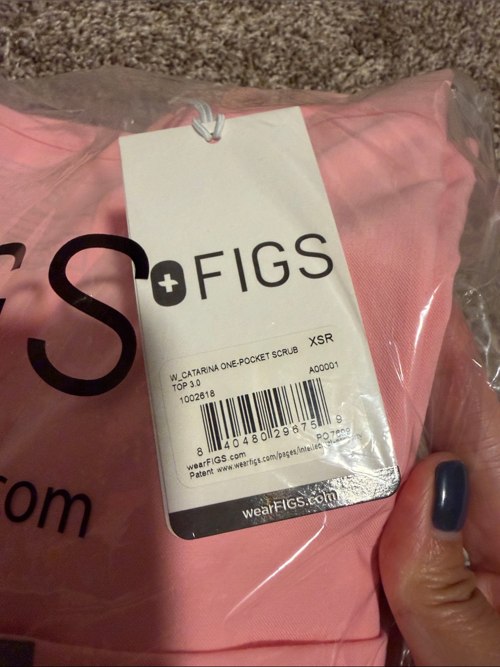Figs Catarina One Pocket Scrub Top (Fight Club Pink) — image 2 of 7